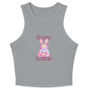 Discover Vibrant Easter Bunny Design for Girls Crop Tank Top
