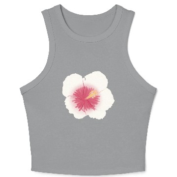 Discover pink hibiscus flower Crop Tank Top
