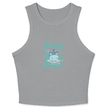 Discover Spring Break 2025 Cruise Ship Retro Design Crop Tank Top