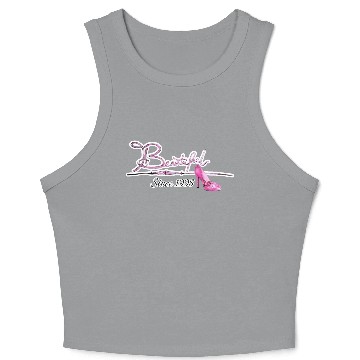 Discover Beautiful since 1998 birthday typography Crop Tank Top