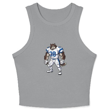Discover Wolf American football player Crop Tank Top