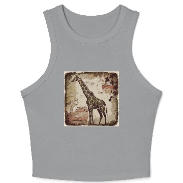 Discover Stylized giraffe Crop Tank Top