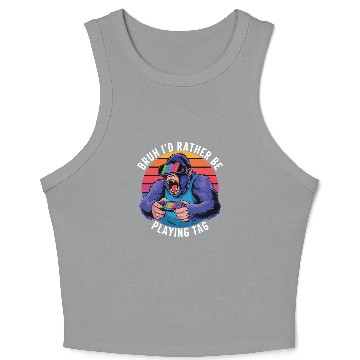 Discover Retro Gamer Ape Crop Tank Top