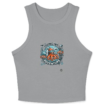 Discover Diving Into Adventure – Octopus Diver Crop Tank Top