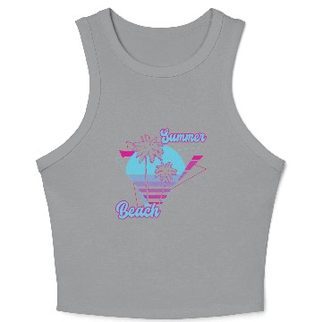 Discover Summer Palm Tree Beach Crop Tank Top