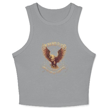 Discover Unchained Flight - Eagle & Metatron’s Cube Crop Tank Top