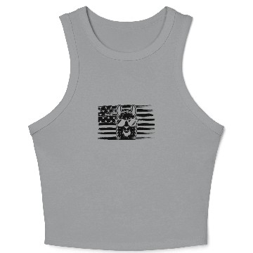 Discover Llama US Flag Llama Crop Tank Top