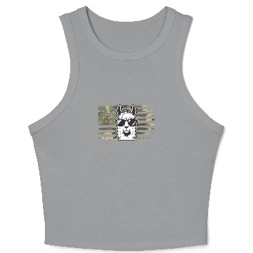 Discover Llama Camouflage US Flag Llama Crop Tank Top