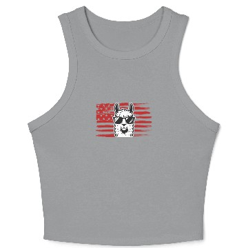Discover Llama US Flag Llama Alpaca Crop Tank Top
