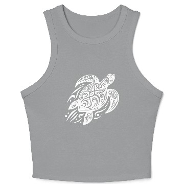 Discover Powerful Pacific Turtle Meets Tribal Crop Tank Top