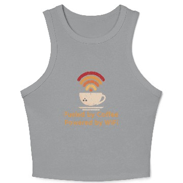 Discover Retro Fueled by Coffee, Powered by WiFi Crop Tank Top