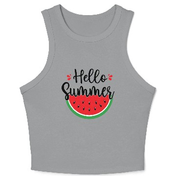 Discover Hello Summer Watermelon Sweet Summer Crop Tank Top
