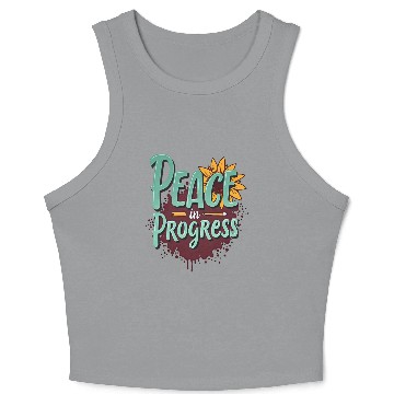 Discover Inspirational Sunflower and Peace Message Crop Tank Top