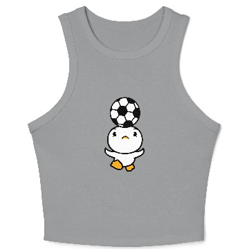 Discover Duck Plays Soccer Header Ball Balancing Head Fun Crop Tank Top