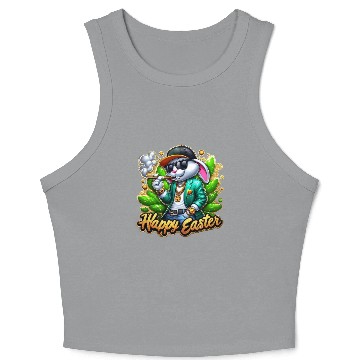 Discover Happy Easter Bunny Crop Tank Top