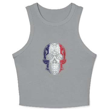 Discover France X Head Skull Flag Crop Tank Top