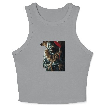 Discover Creepy Ghost Clown with Red Balloon – Crop Tank Top