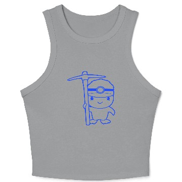 Discover Duck miner pickaxe helmet lamp hard work mining Crop Tank Top