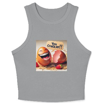 Discover A cracked Easter egg laughing with the caption Crop Tank Top