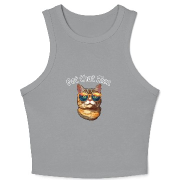 Discover got that rizz cool cat Crop Tank Top