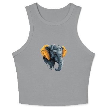 Discover Elephant Head Illustration Crop Tank Top