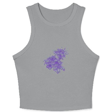 Discover vintage hibiscus flowers Crop Tank Top