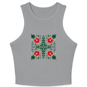 Discover Folk Floral Mandala Crop Tank Top