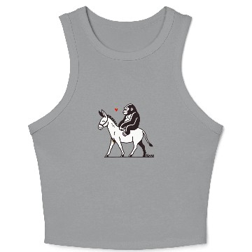 Discover Gorilla Riding Donkey with Heart Crop Tank Top