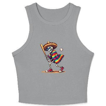 Discover Baseball Skeleton Fiesta Crop Tank Top