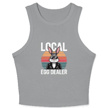 Discover Local Egg Dealer Easter Bunny Retro Easter Sunday Crop Tank Top