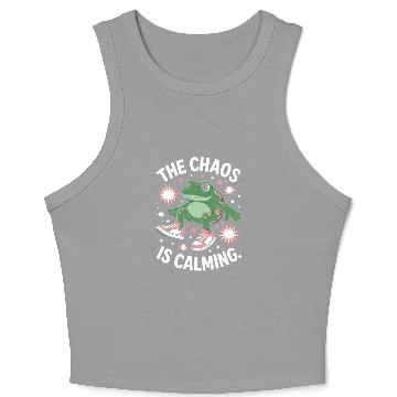 Discover Chill Frog Embracing the Chaos Crop Tank Top