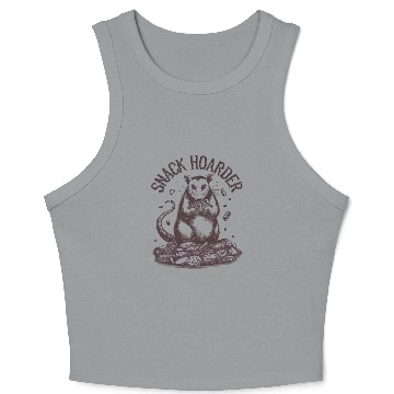 Discover Snack Hoarder Opossum Fun Illustration Crop Tank Top