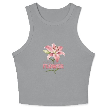 Discover huge lily rose design Crop Tank Top