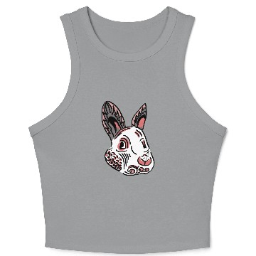 Discover Fantasy Rabbit Face in Ethnic Strokes Crop Tank Top