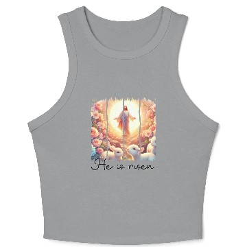 Discover Easter Day Jesus He is risen Crop Tank Top