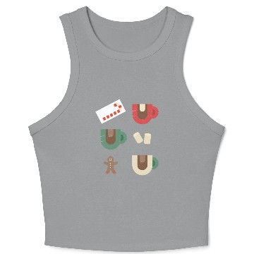 Discover Cute Retro Hot Cocoa Christmas Mug Design Crop Tank Top