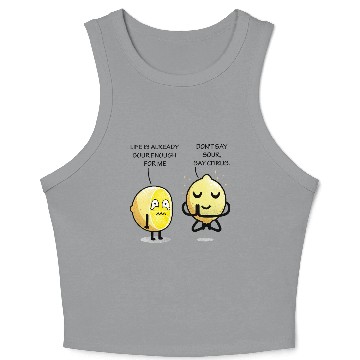 Discover Be positive lemon Crop Tank Top
