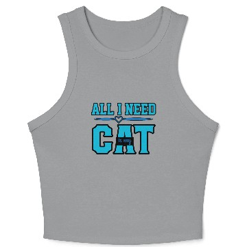 Discover Cat Lover  Blue Design Crop Tank Top