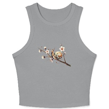 Discover Snail on a Flowering Branch – A Spring Motif Crop Tank Top