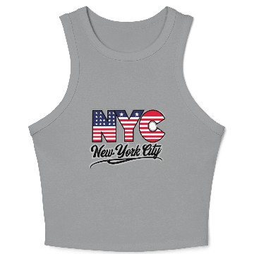 Discover Patriotic Design Featuring NYC Text With flag Crop Tank Top