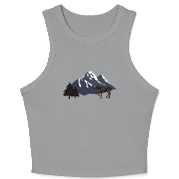 Discover Geometric Wilderness — Crystal Deer Crop Tank Top