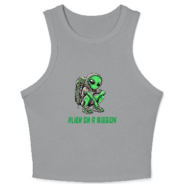 Discover Alien On Mission Crop Tank Top