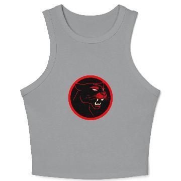 Discover Fierce Black Panther Logo - Bold Red Circular Crop Tank Top