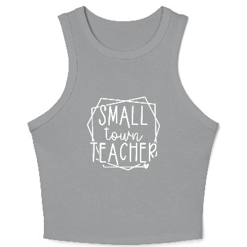 Discover Small Town Teacher Heart Graphic for Educators Crop Tank Top