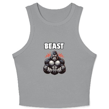 Discover Beast Gym Gorilla – Motivational Crop Tank Top"