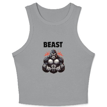 Discover Beast Gym Gorilla – High Contrast Crop Tank Top"