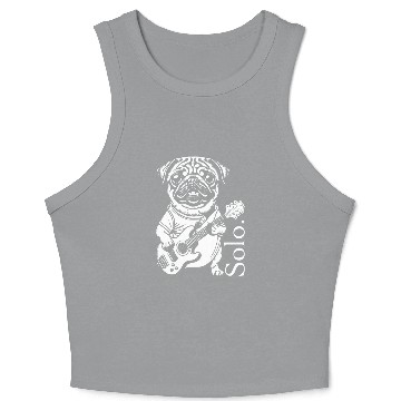 Discover Pug solo. Dark colors Crop Tank Top