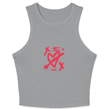 Discover Broken Heart Graffiti – Distressed Spray Paint Crop Tank Top