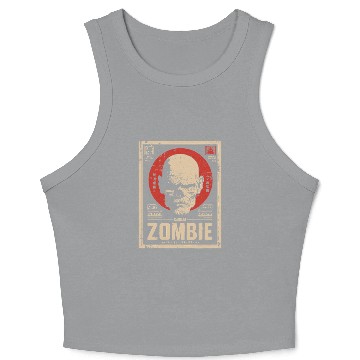 Discover Zombie - Woodblock Print Crop Tank Top