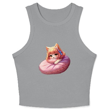 Discover Neko Snoozing Under Sakura Crop Tank Top